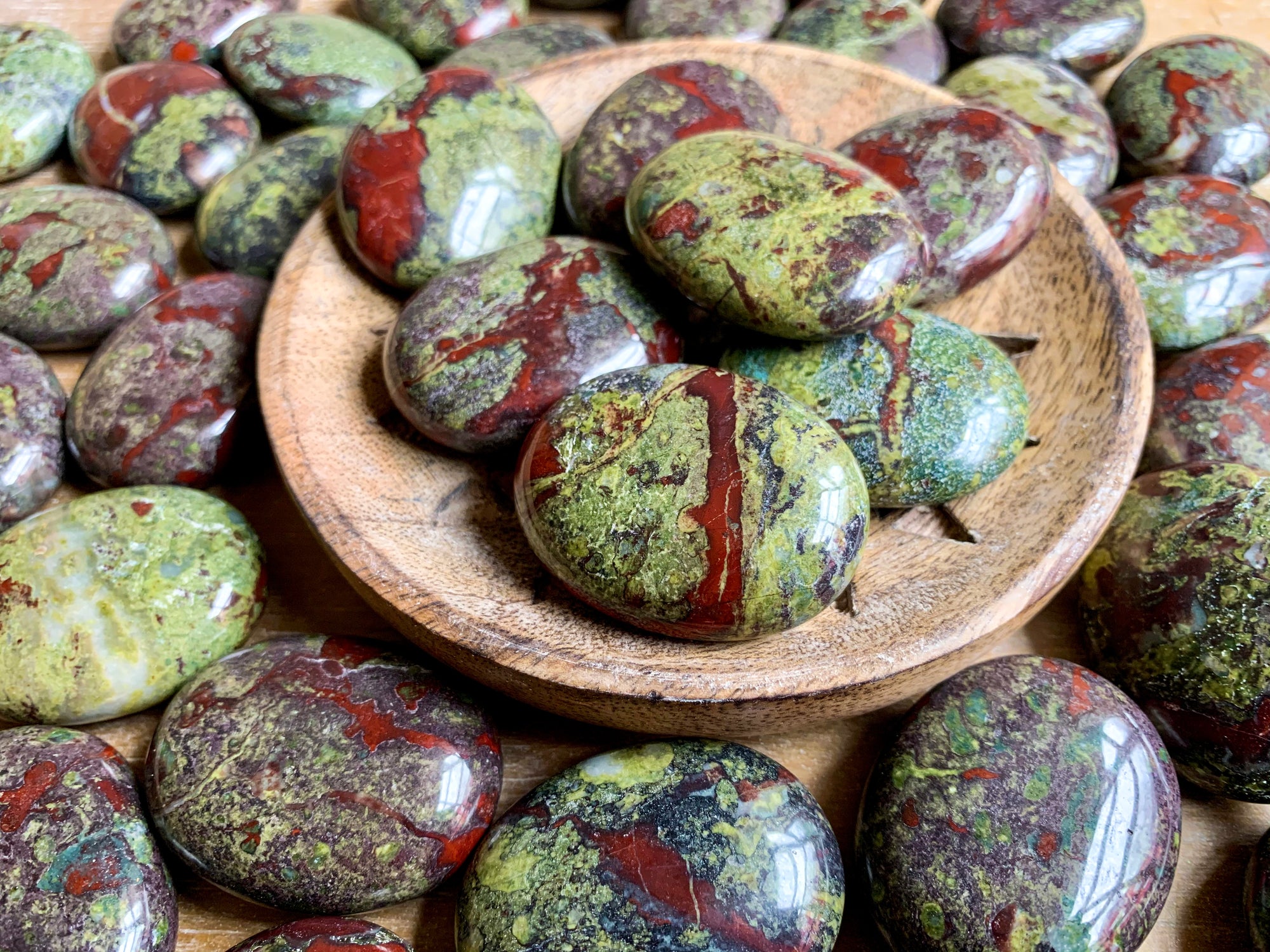 Dragon Blood Jasper Palm Stone