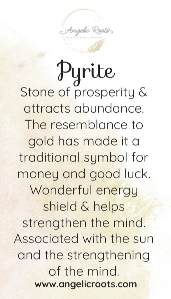 Pyrite Crystal Card - Angelic Roots