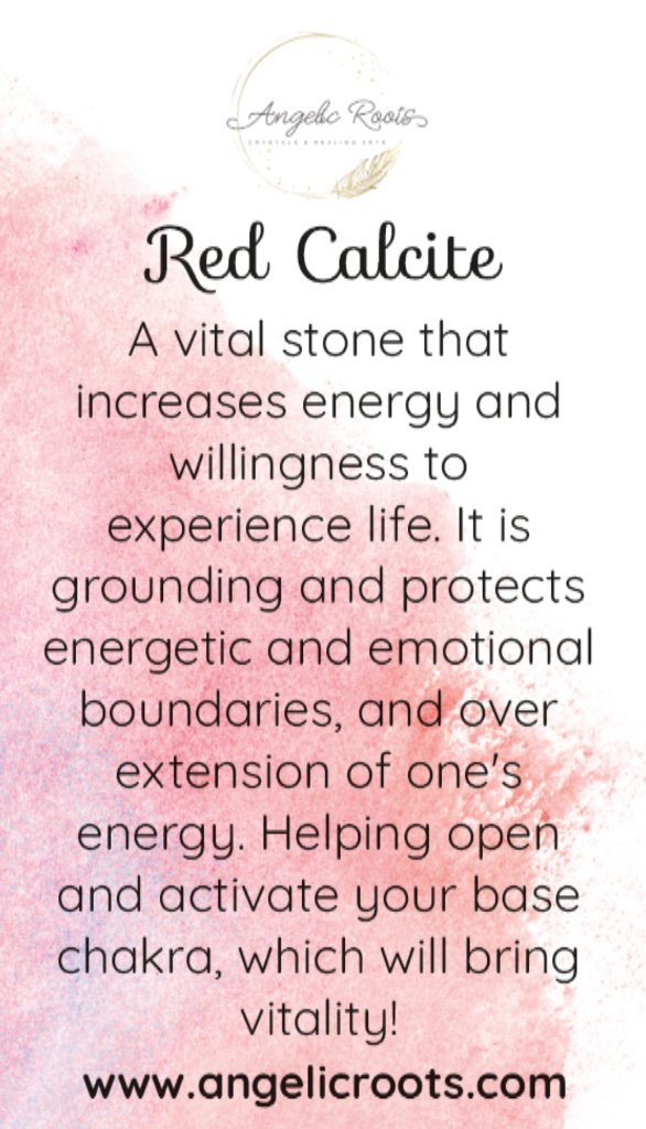 Red Calcite Crystal Card
