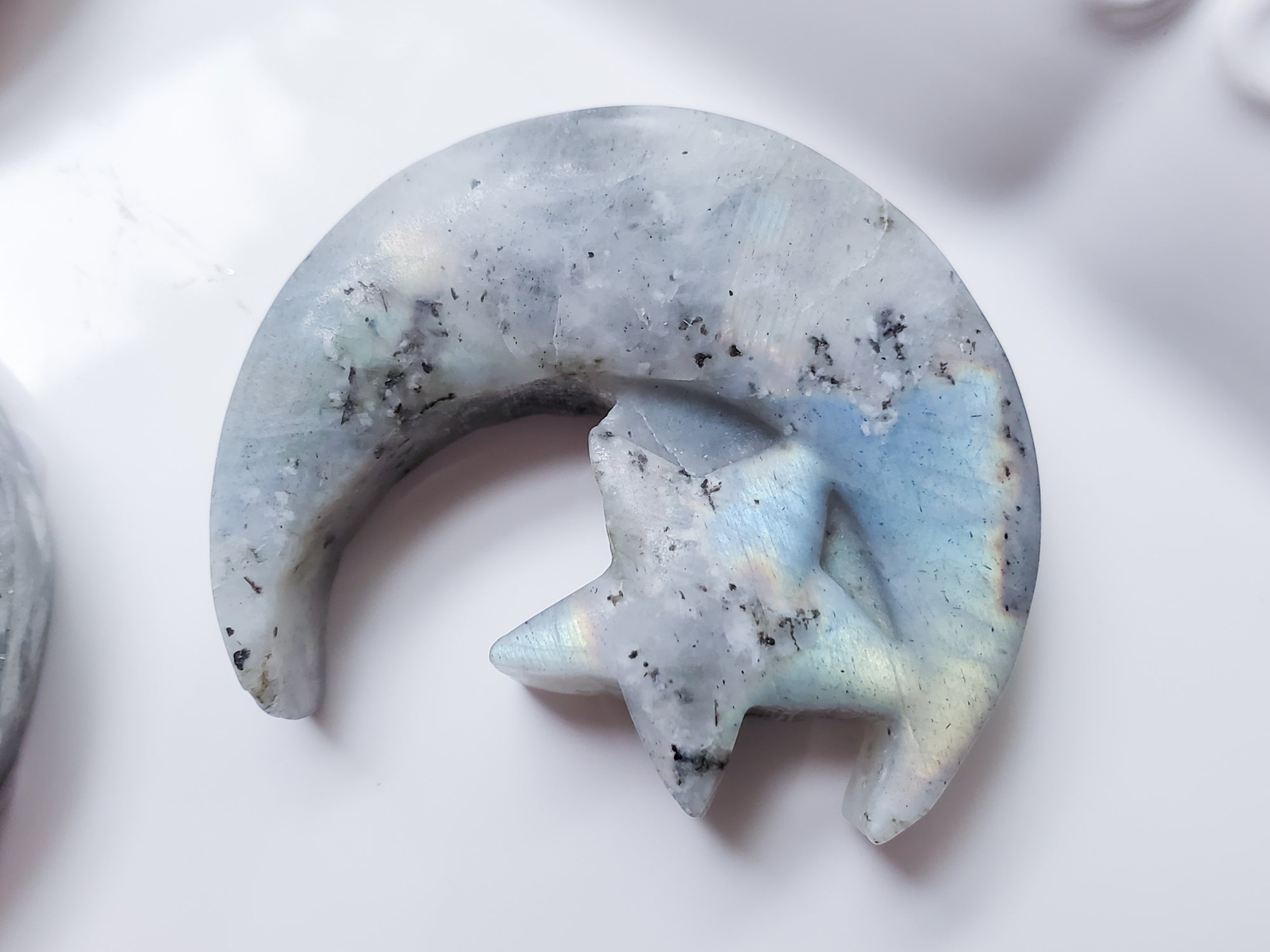 Star & Moon Carving - Labradorite