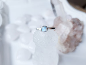 Moonstone Dainty Sterling || Square