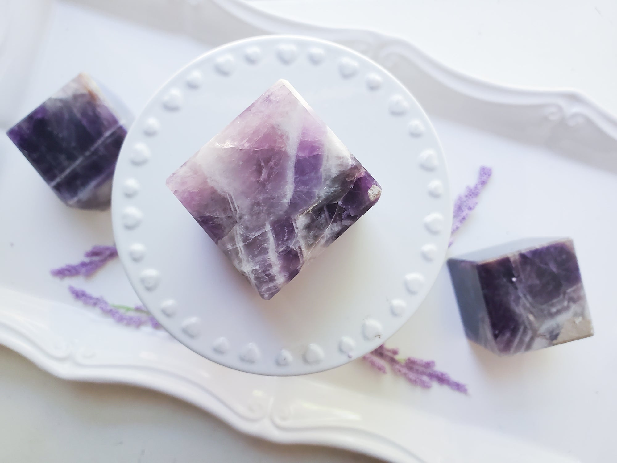 Chevron Amethyst Cube