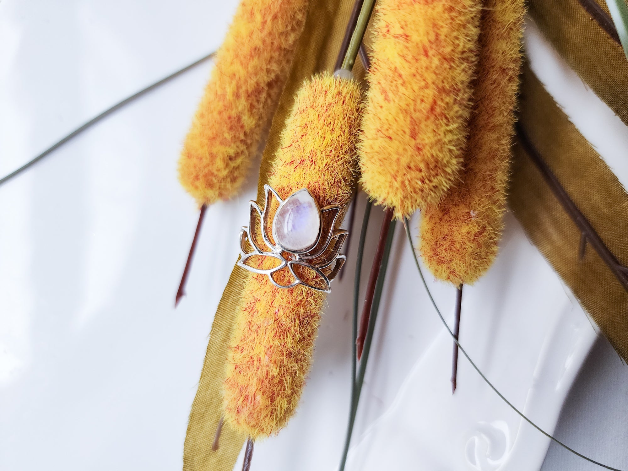 Lotus Ring || Moonstone