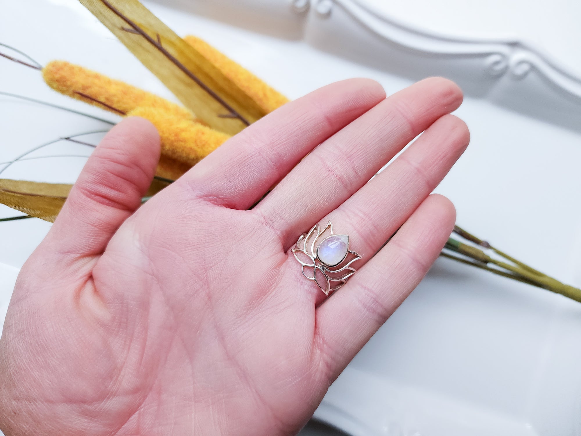 Lotus Ring || Moonstone