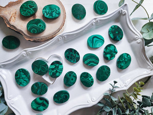 Malachite Flat Palm Stone