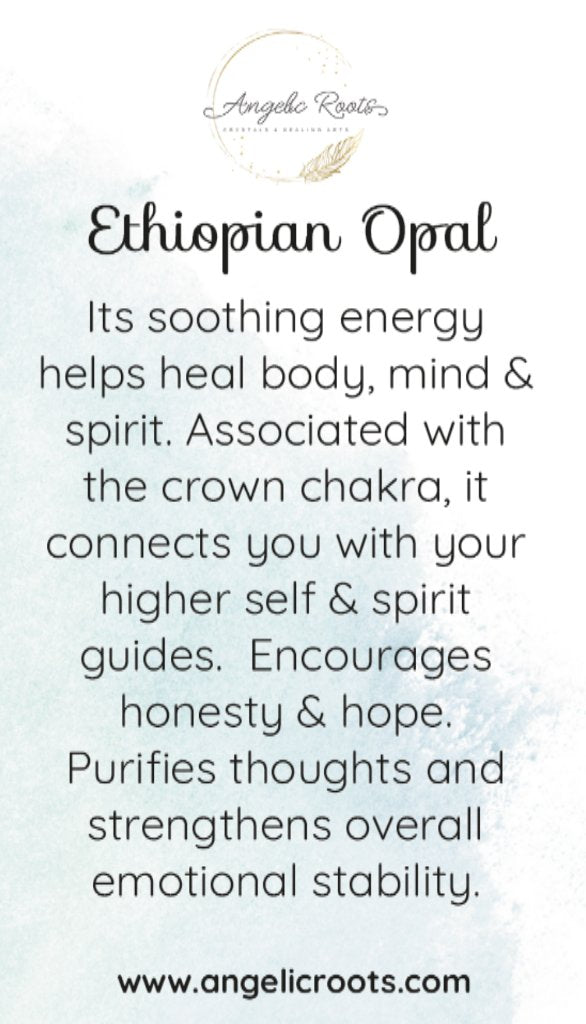 Ethiopian Opal Crystal Card - Angelic Roots